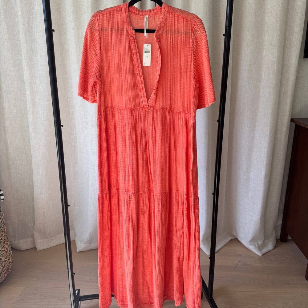 Kallie Flowy Maxi Dress in Tangerine